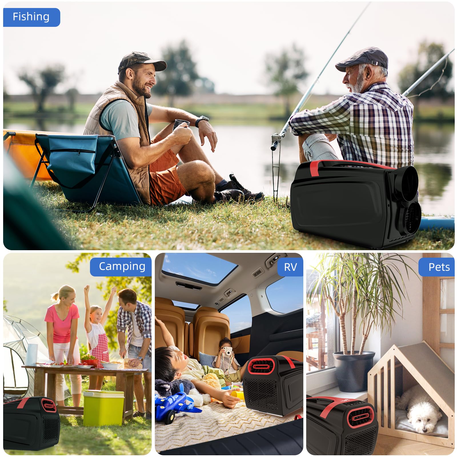 Climatizzatore mobile 3500BTU 3 in 1 con tubo di scarico | Raffreddamento Rapido Raffreddamento Ventilatore Deumidificatore Portatile Per Campeggio Camper Caravan