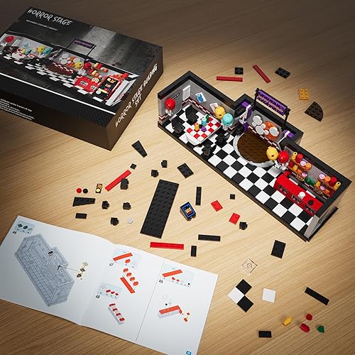 Miniatura 4 de Xalvitra FNAF - Juego de bloques de construcción de pizzería de Halloween, kit creativo de juguetes para festivales, regalo, adecuado para