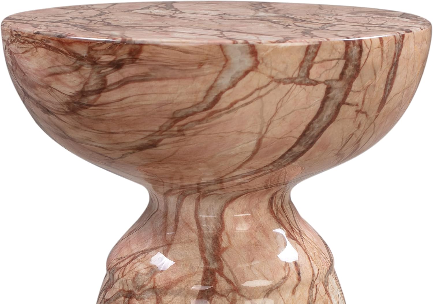 Tov Furniture Rue Faux Marble Concrete Indoor/Outdoor Side Table (Sunset)