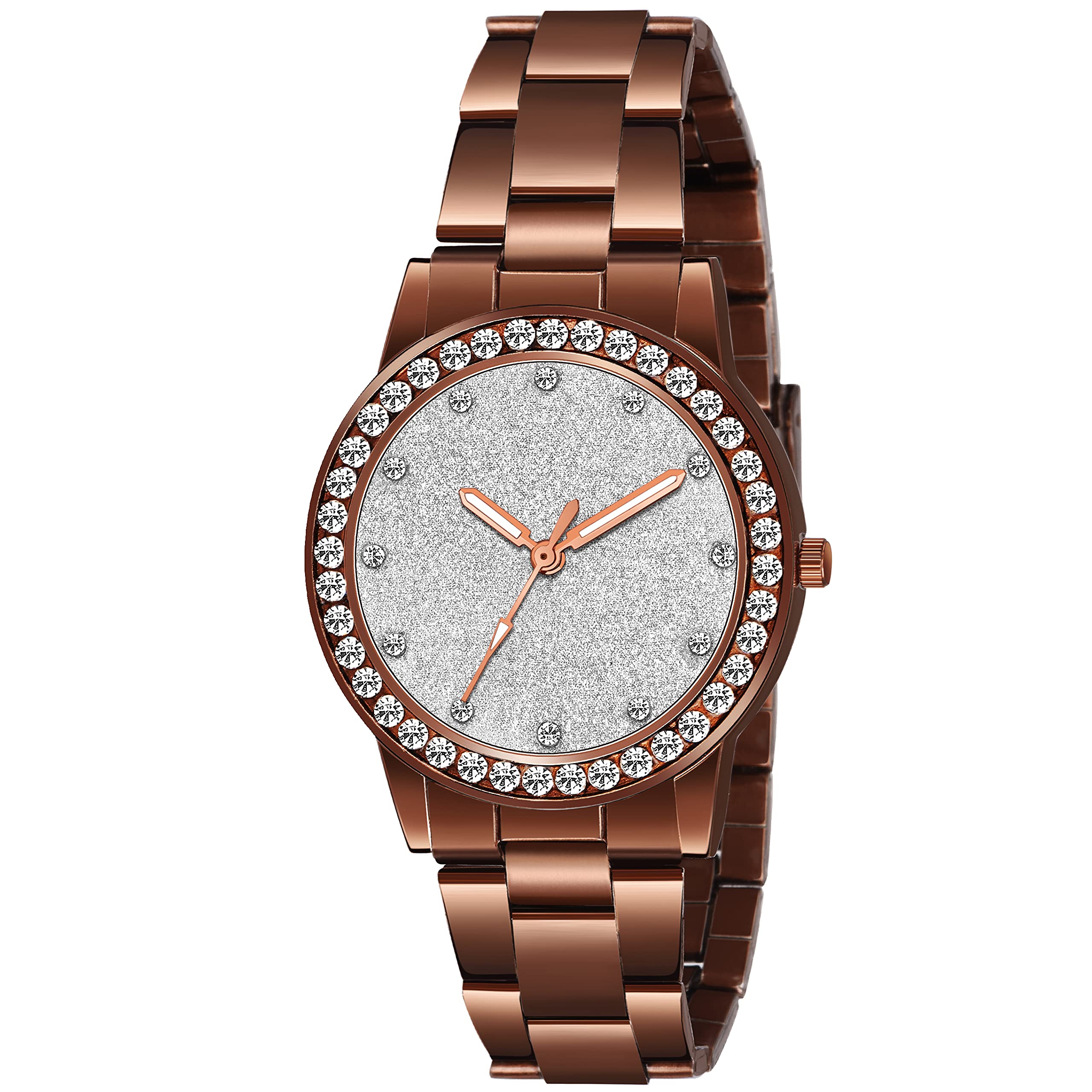 Talgo Analogue Whiat Zari Dial Watch and Brown Metal Strap Watch Stylish Wrist Watch for Womens and Girls, Pack of -1 (B09BVX1PBC) Amazon Price History, Amazon Price Tracker