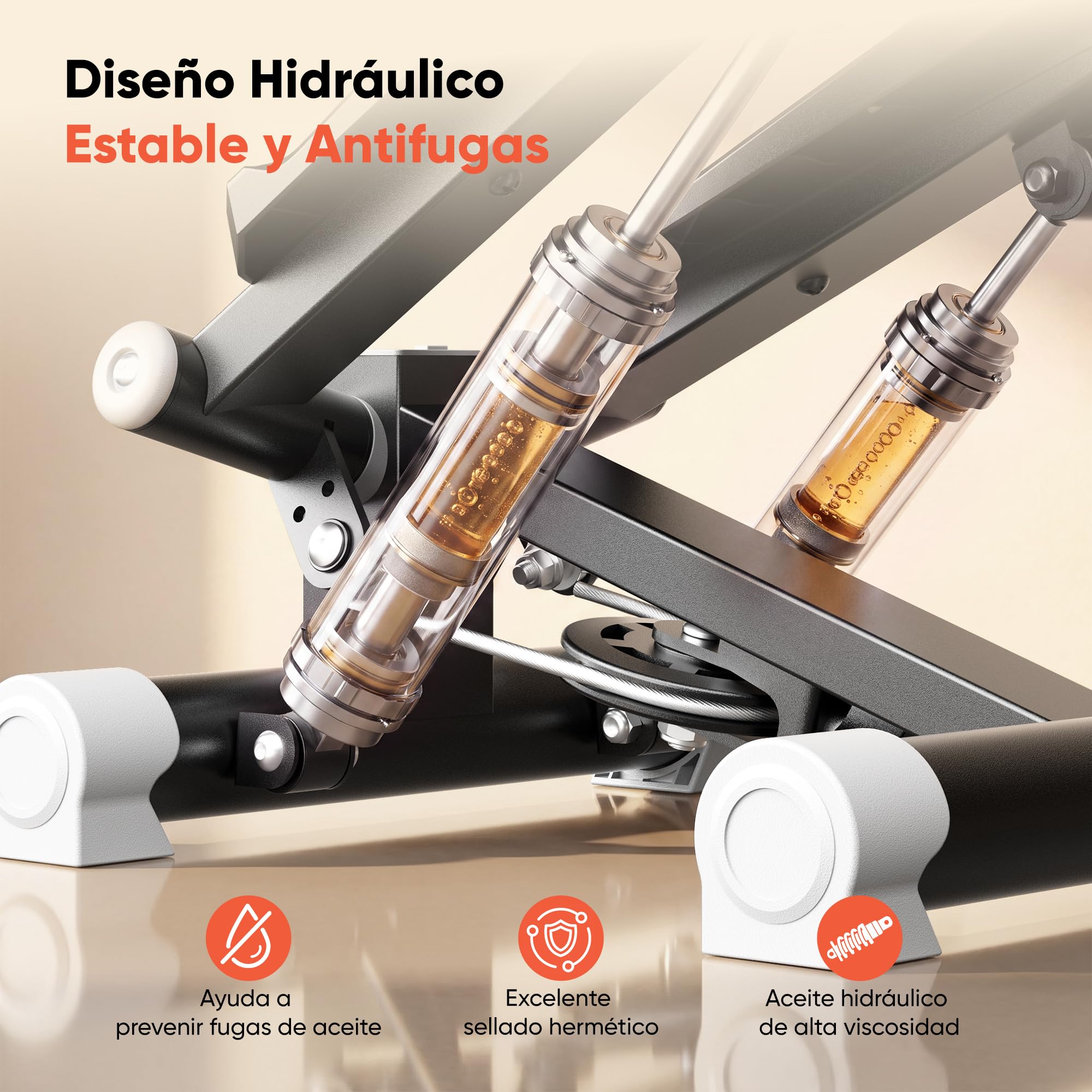 GIDGIMO Twist Stepper con Bandas de Resistencia, Mini Stepper Hidráulico para Casa, Entrenamiento de Cuerpo Completo para Piernas, Glúteos, Abdomen y Brazos, Máquina de Fitness Compacta y Silenciosa
