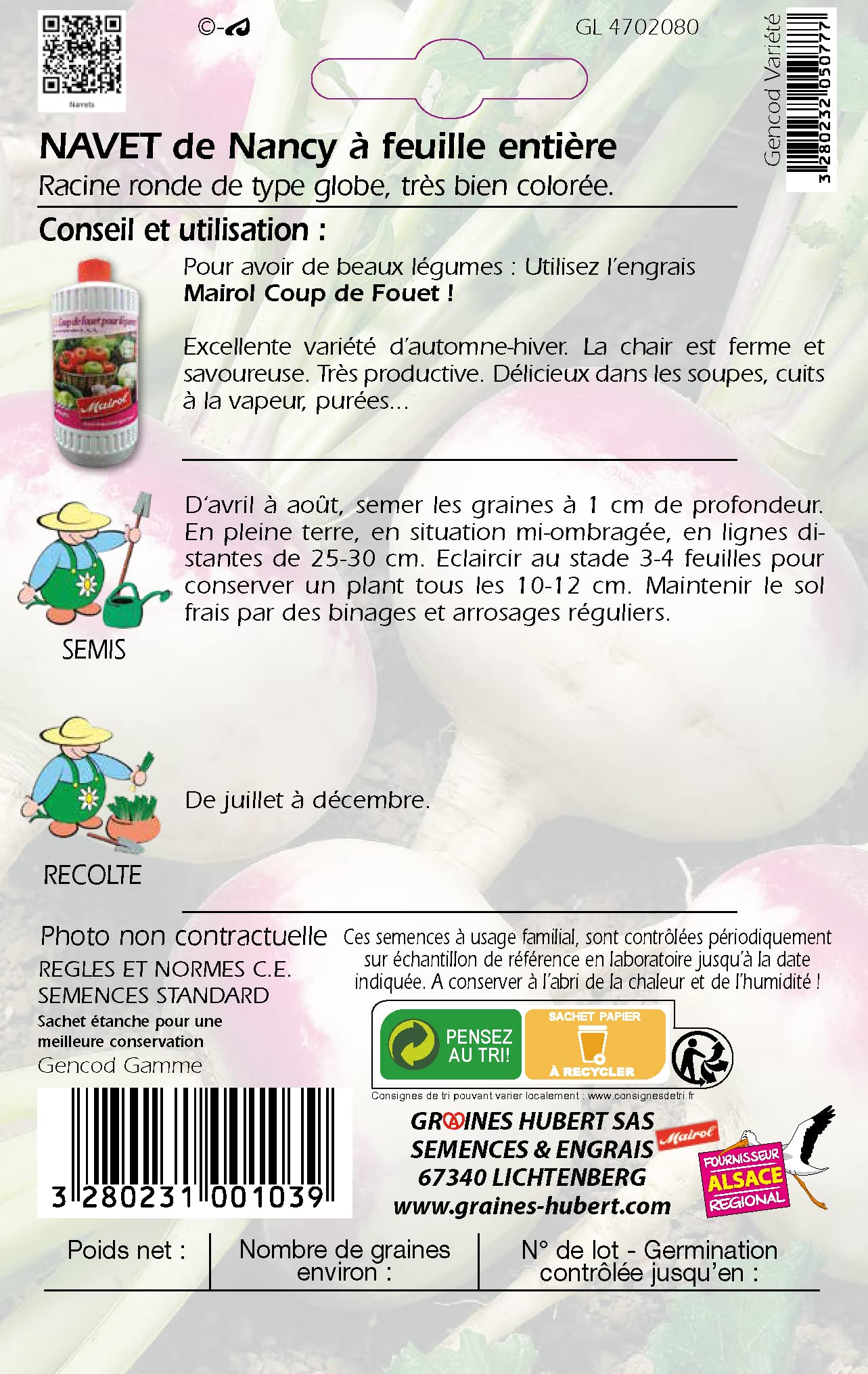 Image secondaire de Graines de Navet de Nancy à feuille entière - 12 grammes