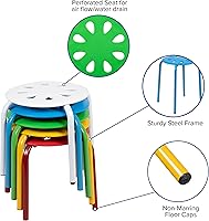 Vista 4 de Flash Furniture Bentley Plastic Nesting Stack Stools, 11.5"Height, Assorted Colors (5 Pack)