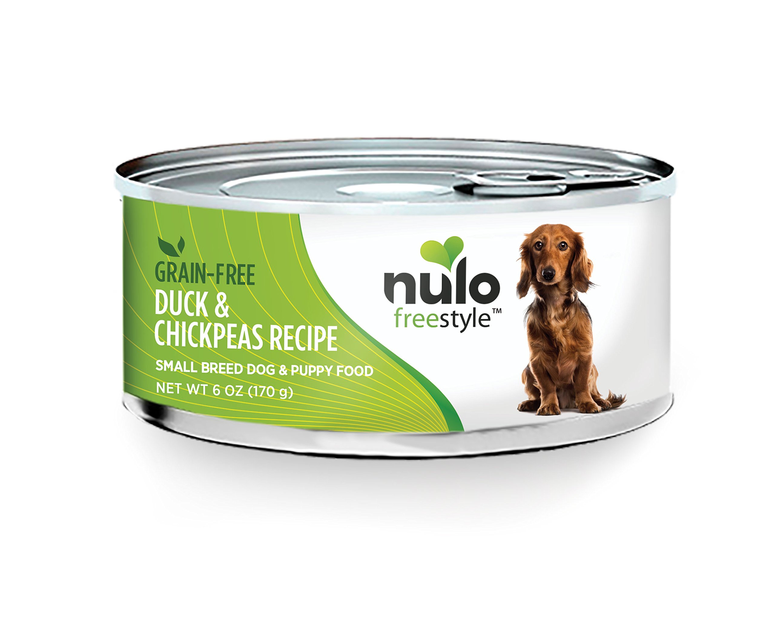 NuloPuppy & Small Breed Grain Free Canned Wet Dog Food (Duck & Chickpeas Recipe, 6 Oz, Case Of 24)