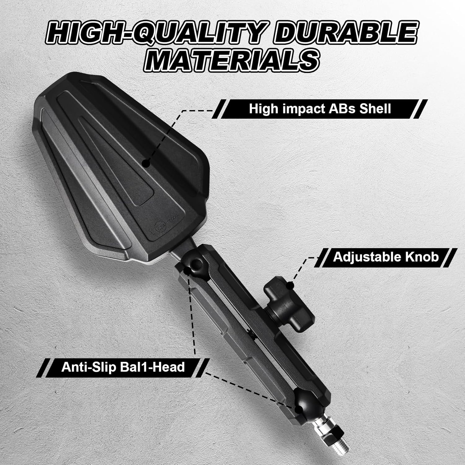 Nifeida Adventure Motorcycle Mirrors, 8/10MM Screw Easy to Install Universal Rearview Mirrors Foldable 180 Degrees Compatible with Scooter ATV Dirt Bike and More