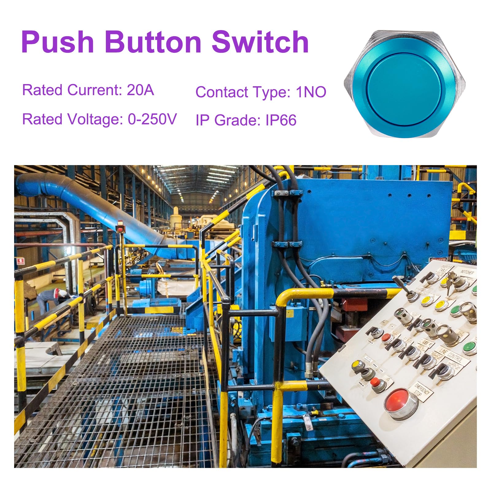 DMiotech 1 Pcs 19mm / 3/4" Push Button Switch - Image 3