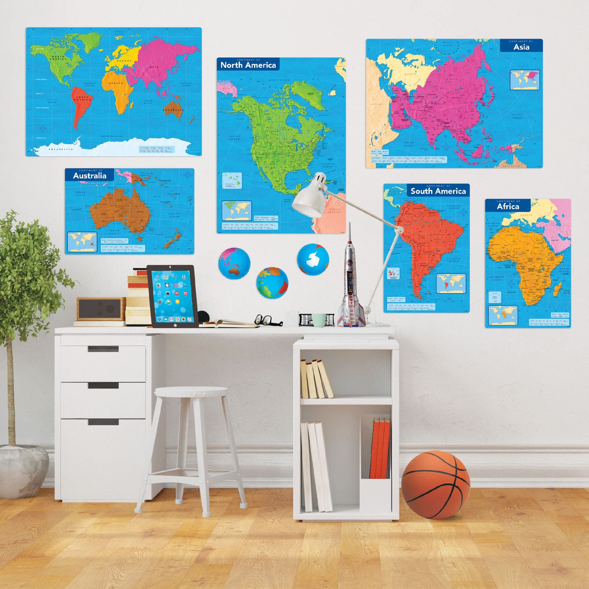 Continents of the World Lernset von TREND, 18-tlg.