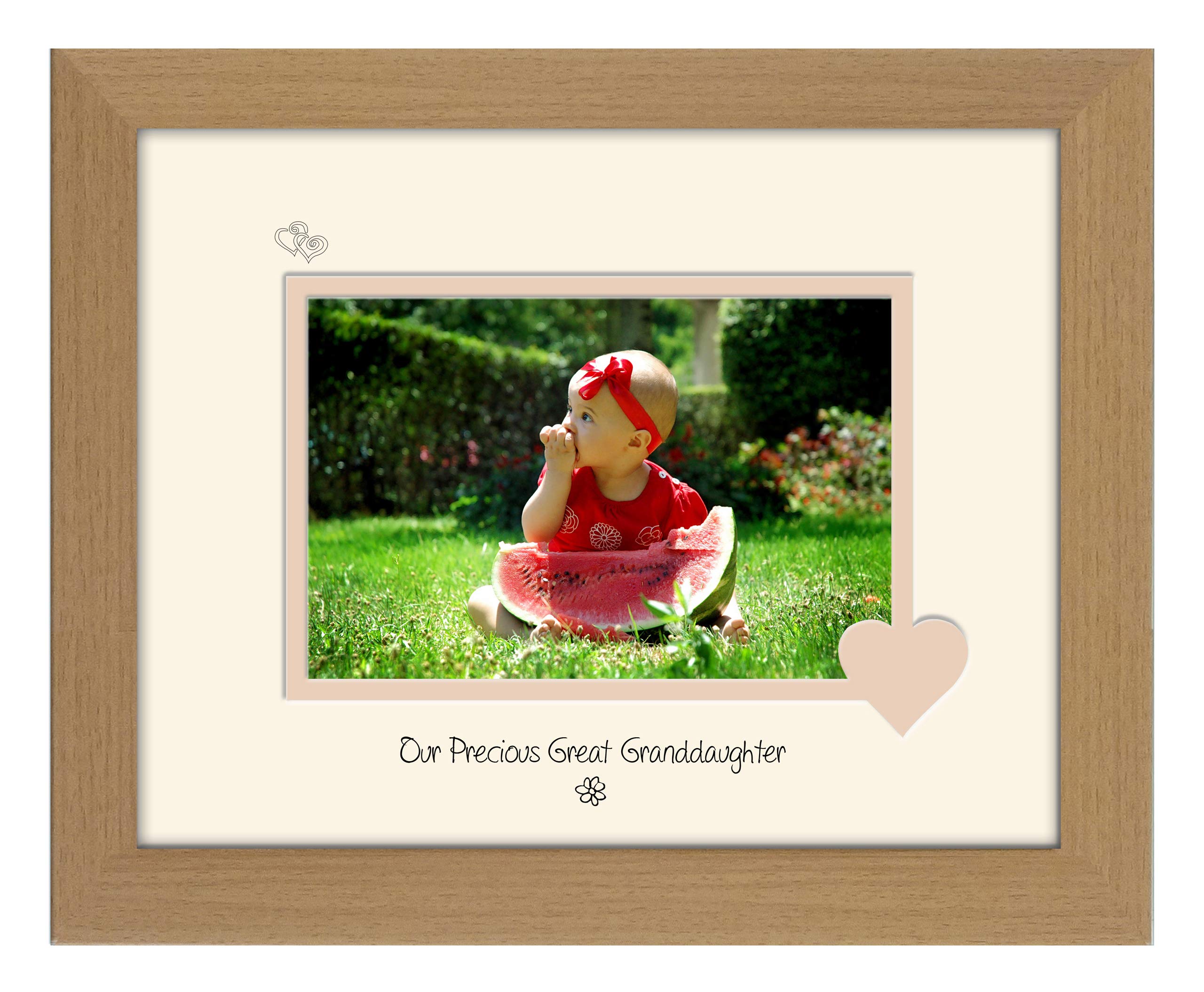 Photos In A Word Oak Finish Frame Cream Mount Beige Inside Great Granddaughter Photo Frame Our Precious Double Mounted Quality Gift (Oak Finish Frame Cream Mount Beige Inside)