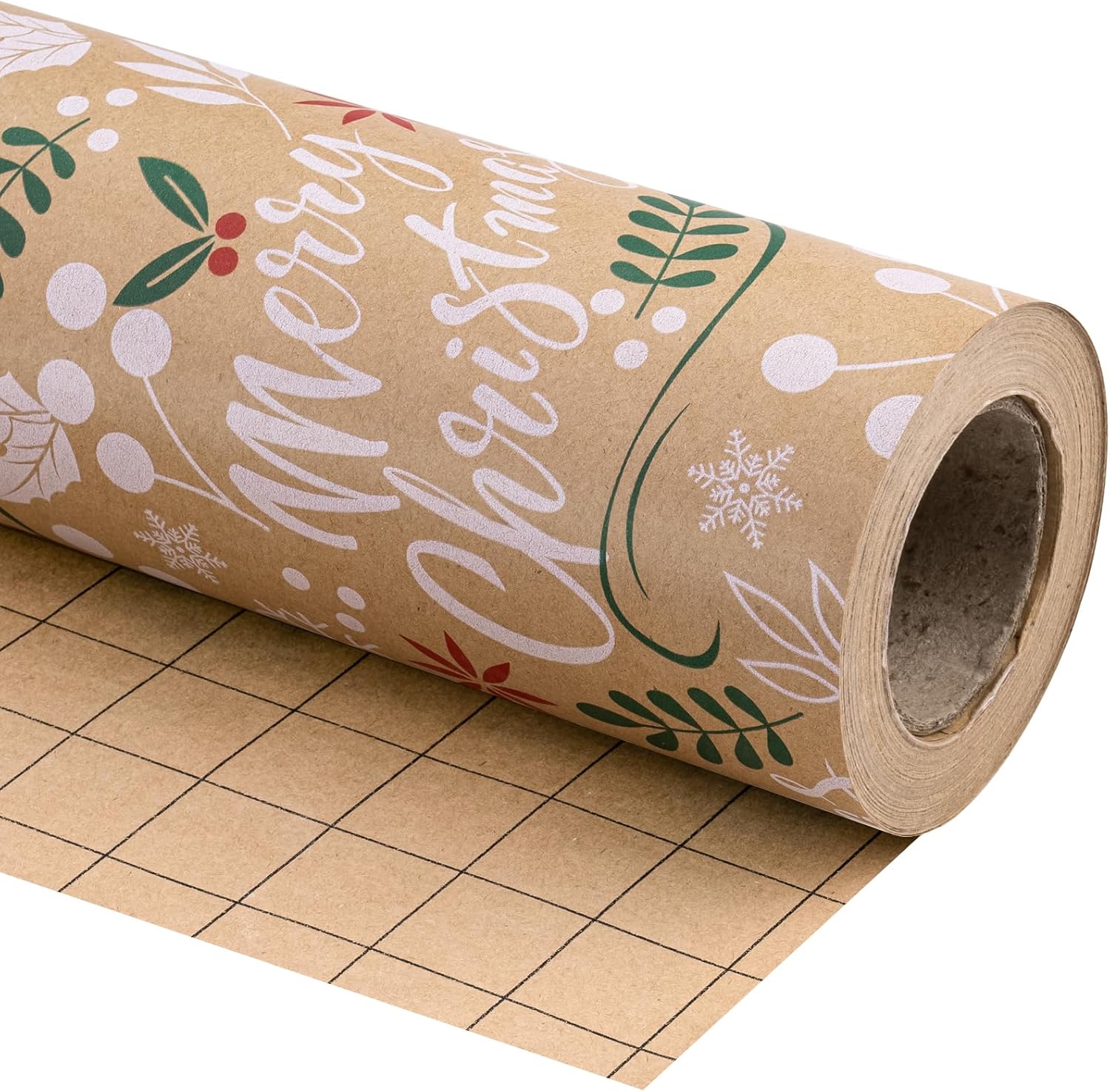 WRAPAHOLIC 30 Inch Kraft Christmas Wrapping