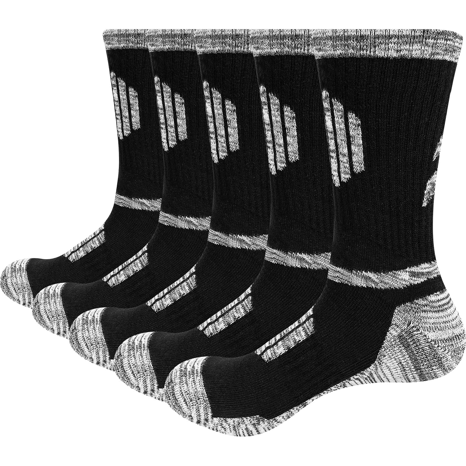 YUEDGEMen's Hiking Socks Moisture Wicking Mens Sock Cushioned Casual Athletic Sock Comfort Work Socks for Men, 5 PairsOEKO-TEX STANDARD 100