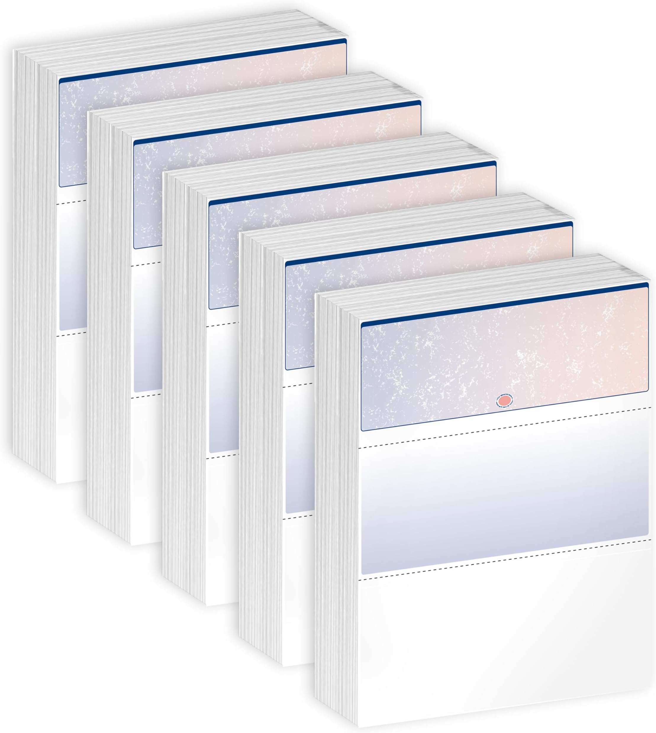 DocuGard Blue/Red Premier Prismatic Top High Security Check Paper - Laser/Inkjet Printer Compatible - 13 Security Features - 2500 Blank Business Checks (04532C)