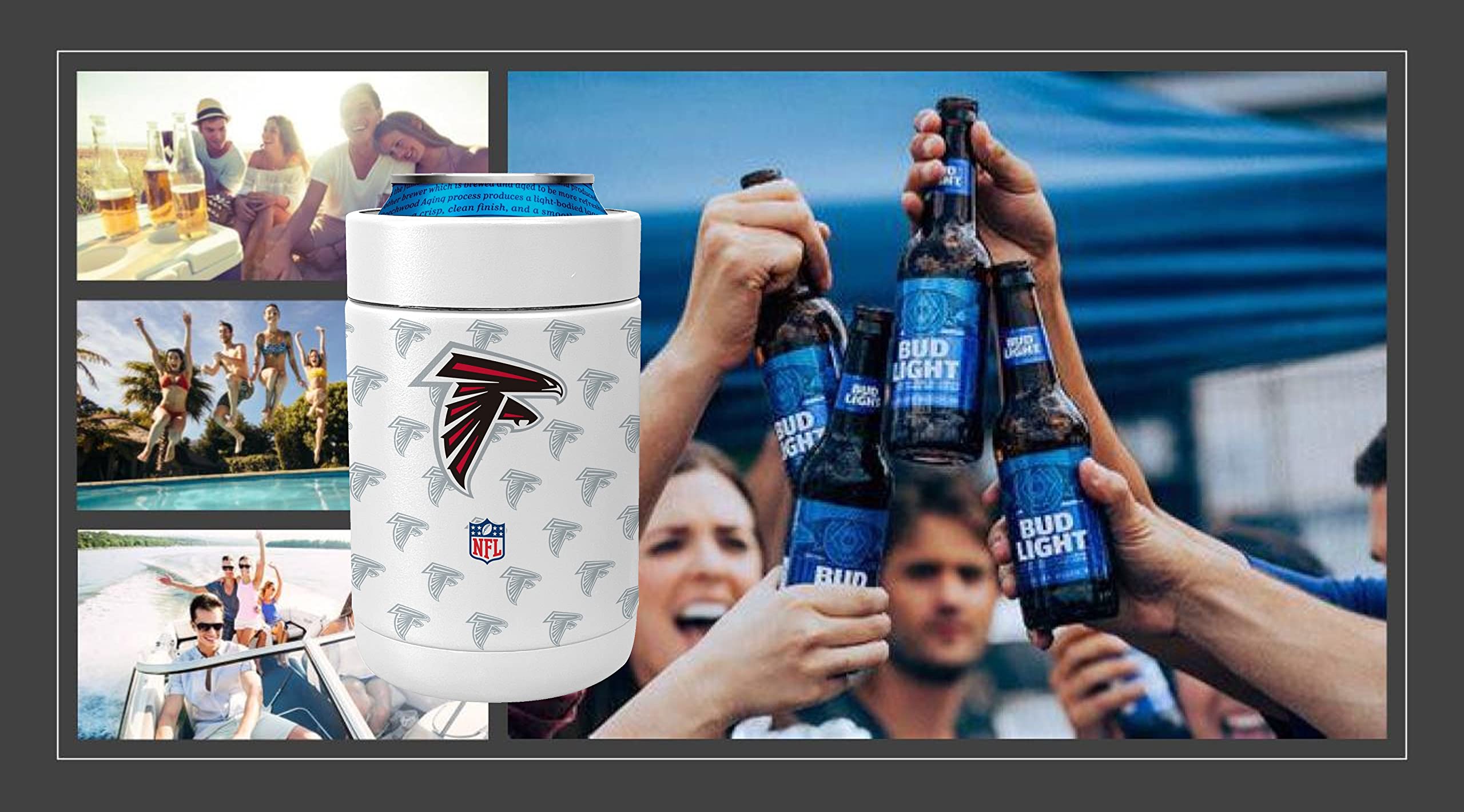 Bud Light & NFL Licensed Atlanta Falcons Stainless Steel Can Koozy