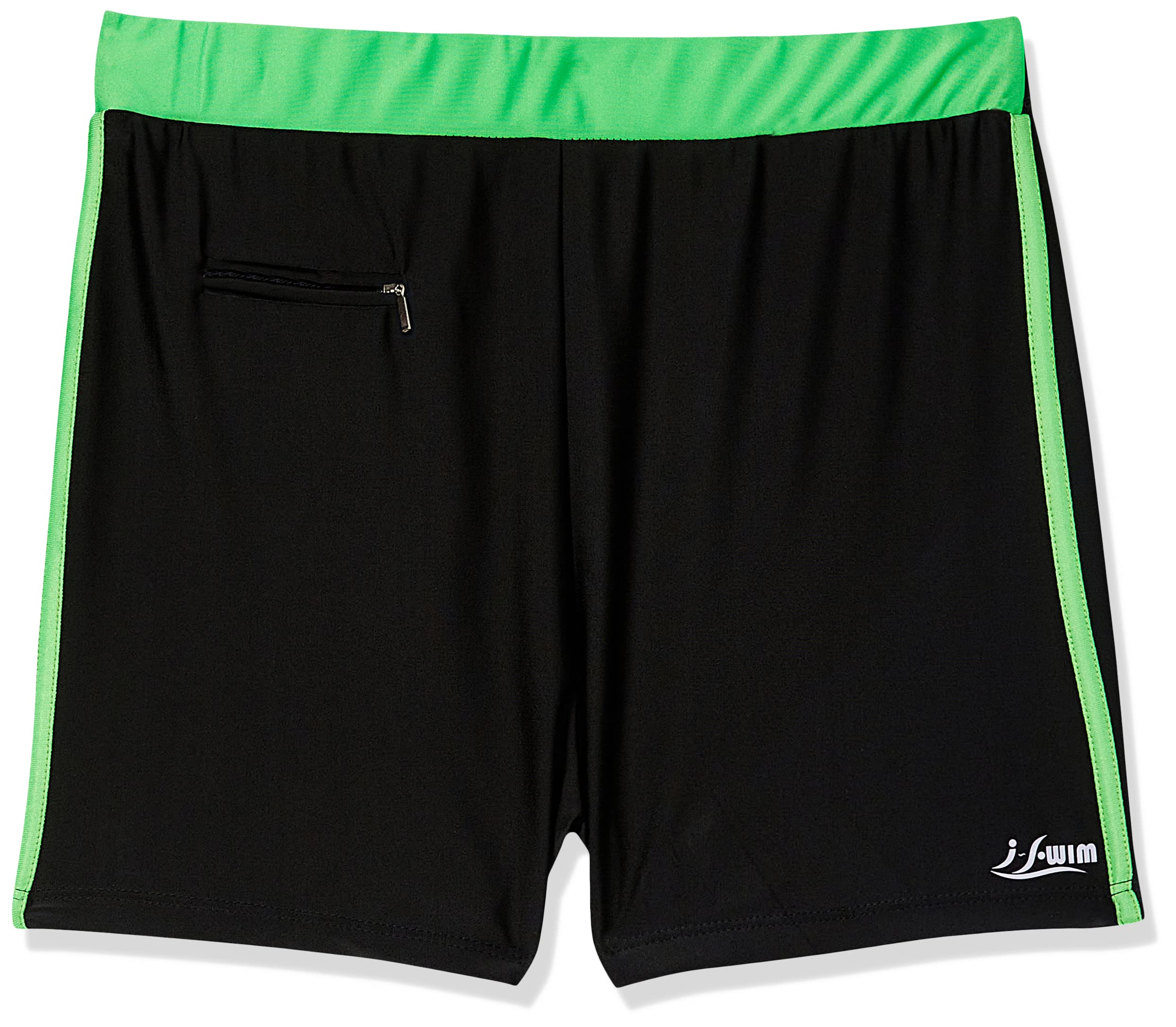 I-Swim Mens Costume Is-010 Size 3Xl Black/Lime With Swimming Goggles Is-508