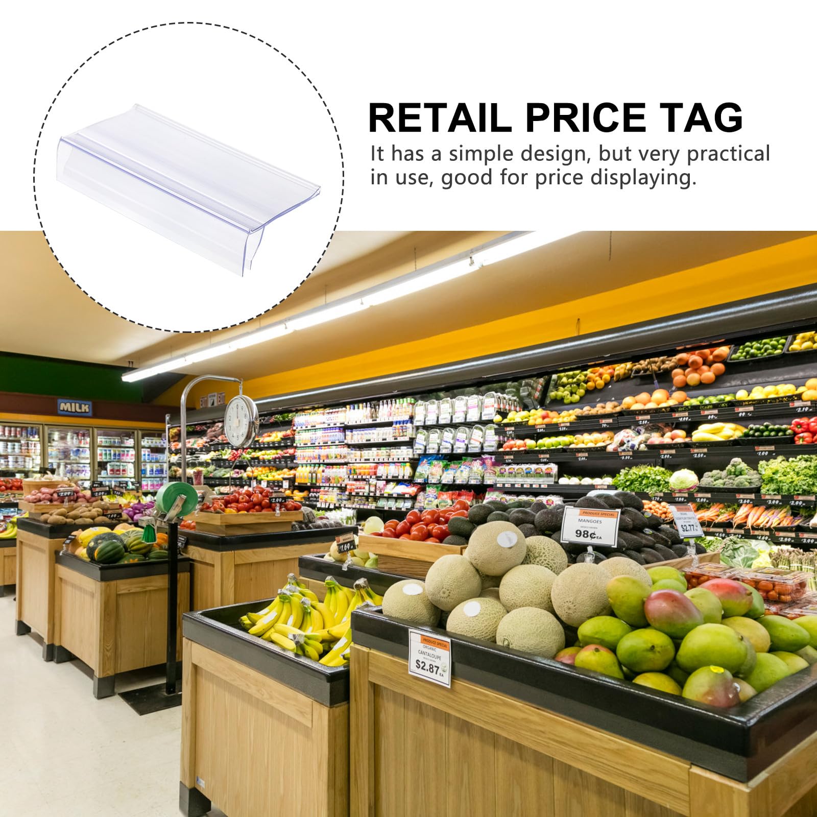30 Pièces Porte-étiquettes de Prix Transparent en Plastique pour Rayonnage