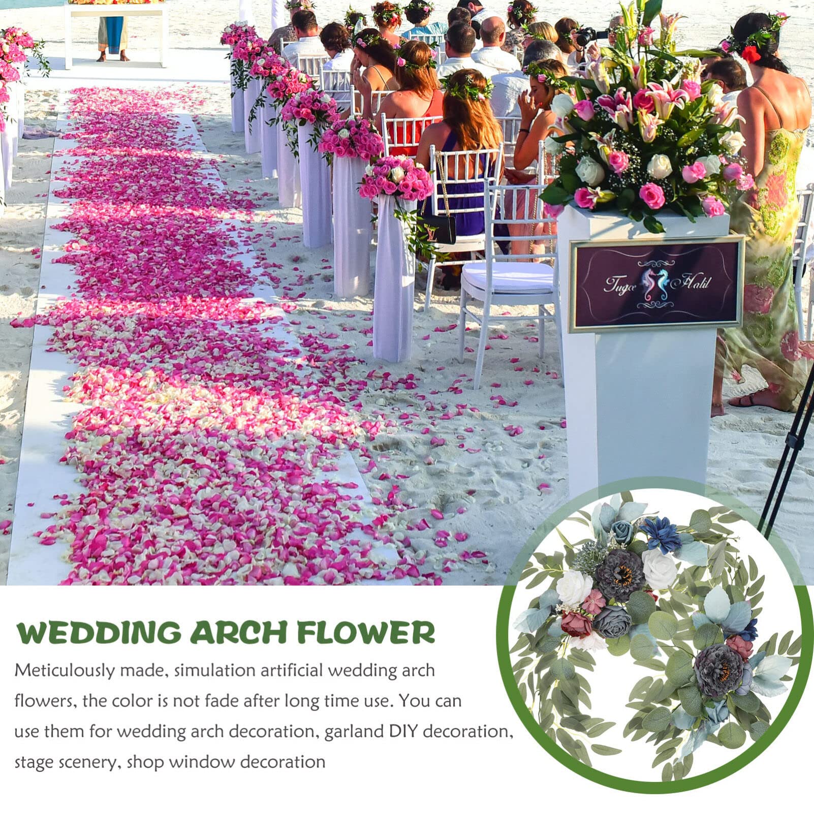 jojofuny Künstliche Hochzeitsbogen Blumen 2 Stück Seidenstoff Pp Schaum | Zeremonie und Tischmitte, Elegant und Ansprechend, Pflegeleicht, Welken