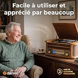 Denver MCR-50MK3 Chaîne Musicale rétro avec Platine Vinyle, Lecteur CD, Cassette, Radio FM/AM, USB, AUX, Haut-parleurs intégrés - 3