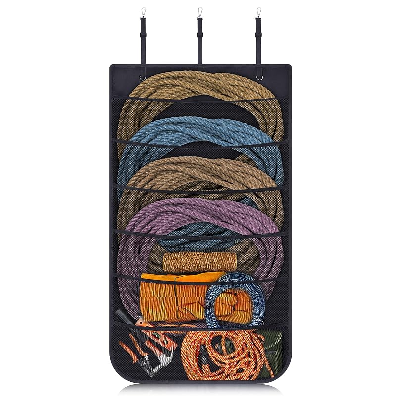 Organizador Suspenso para Equipamentos de Montaria em Trailer, com Bolsos e Alças, Yiyiring, Preto, 106,68 x 60,96 cm