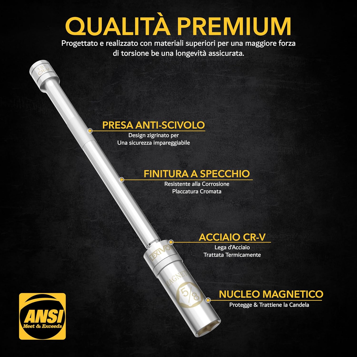 LEXIVON Spark Plug Socket highlighting premium quality features