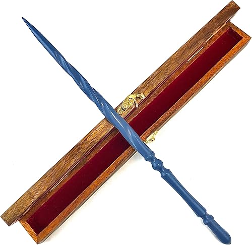 Will O'Wisp's Wand Emporium Witch and Wizard Wand in Real Wooden Display Box Certificate of Authenticity