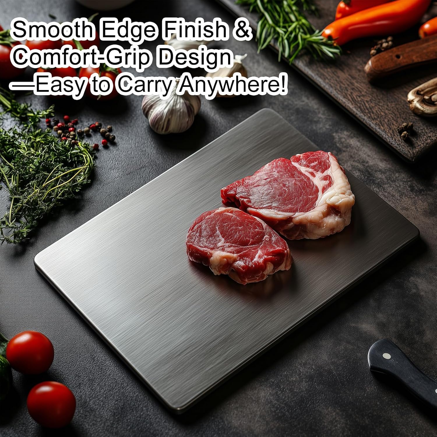 Titanium Cutting Board Pure Cutting Board for Kitchen Food-Grade Chopping Board for Meat, Vegetables & Fruits, Suitable For Kitchen & Outdoor Camping - Image 7