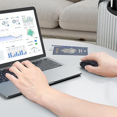 Miniatura 9 de Redragon Ratón inalámbrico para juegos, ultraligero de 26 K DPI para juegos, mouse Bluetooth de tres modos ergonómico con agarre natural, botones