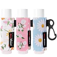 Vista 22 de HEYSKAY 4 piezas de fundas para llavero de bálsamo labial, compacto, con clip, soporte para lápiz labial, llavero, soporte para bálsamo labial