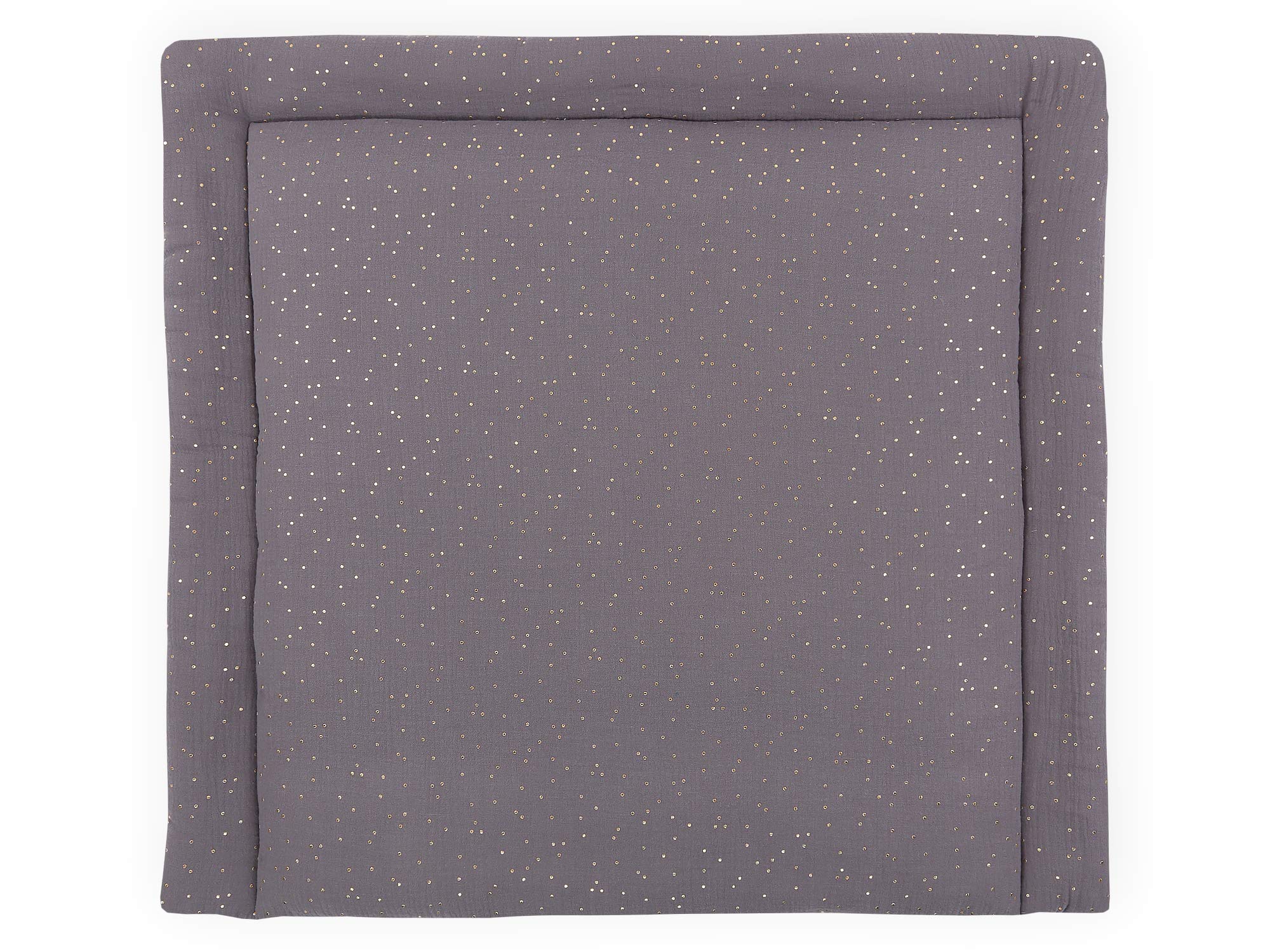 KraftKids MGF112-60 - Cambiador de muselina con lunares dorados sobre gris, 60 x 70 cm (ancho x profundidad), cojín cambiador, multicolor, 630 g, 60 x 70 cm