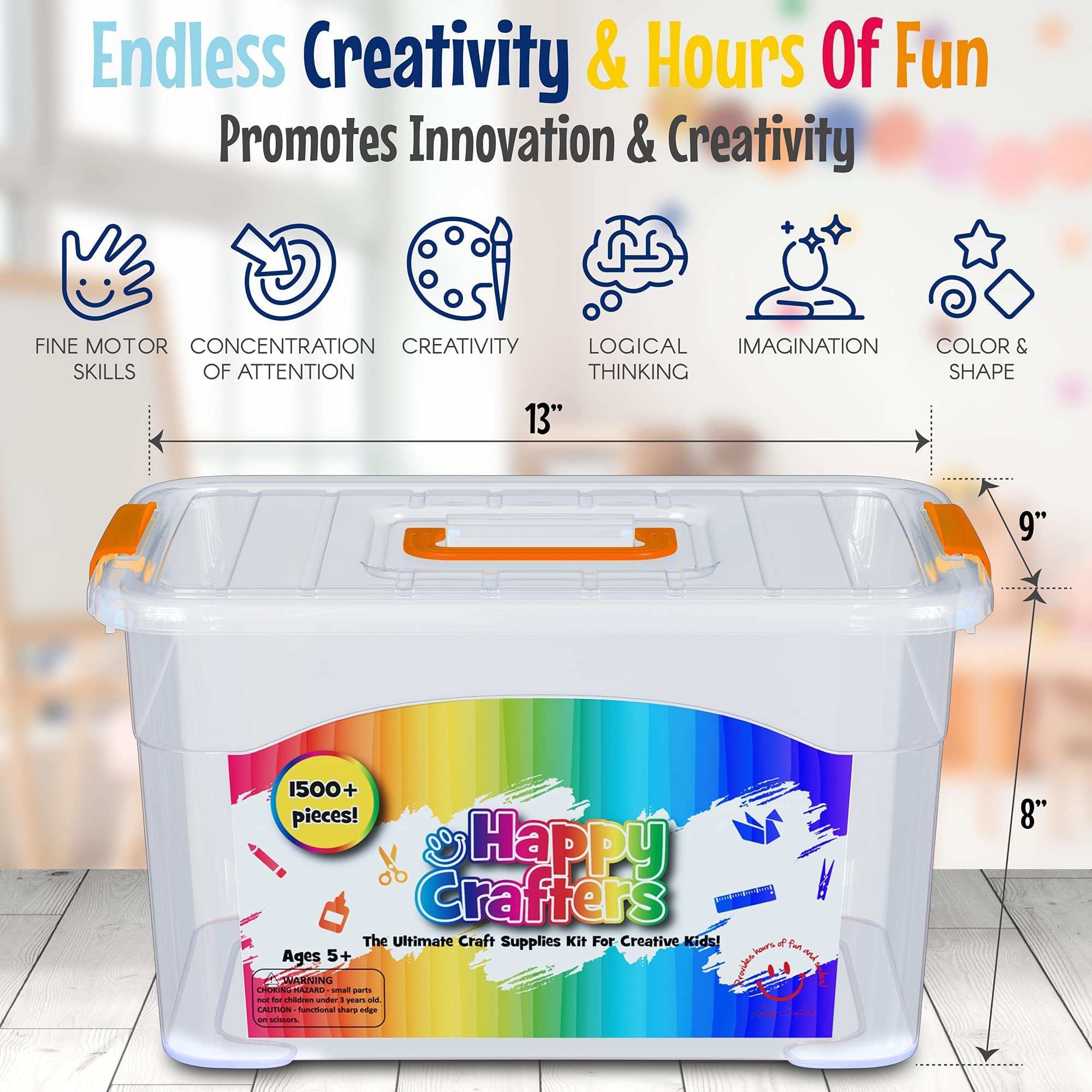 Buy Arts and Crafts Supplies Kit for Kids 1500+ Piece Box of Crafting