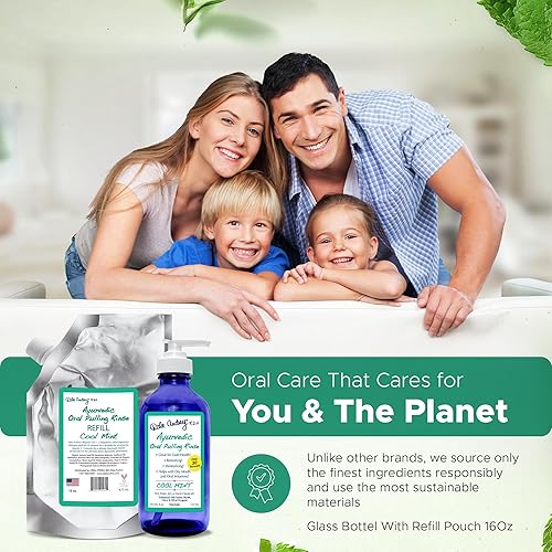 Miniatura 6 de Aceite natural para dientes y encías, enjuague bucal orgánico con sabor a menta para el mal aliento  Aceites esenciales naturales para blanquear los