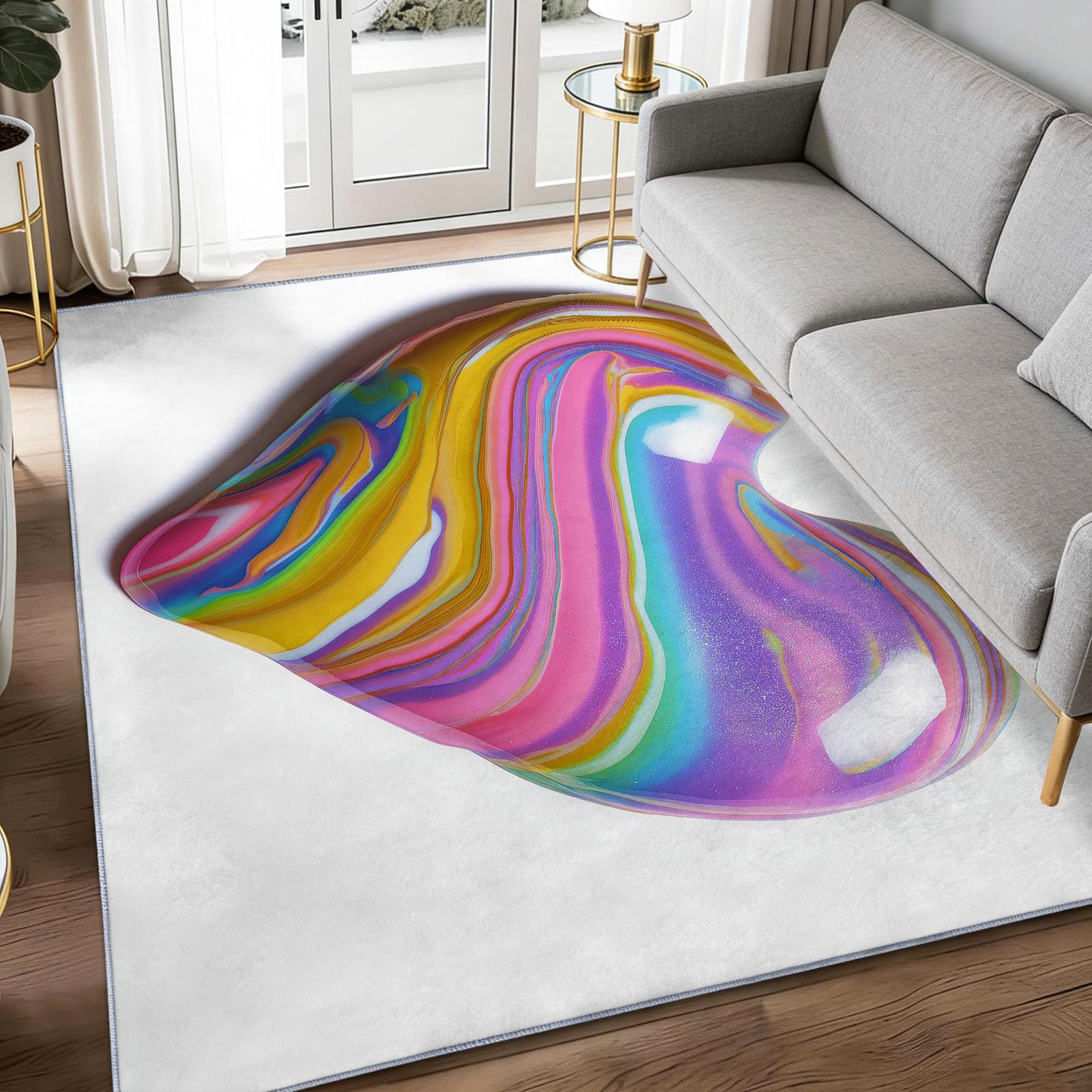 Tapis de salon bonbons cœur 120x180cm lavable pour une ambiance colorée
