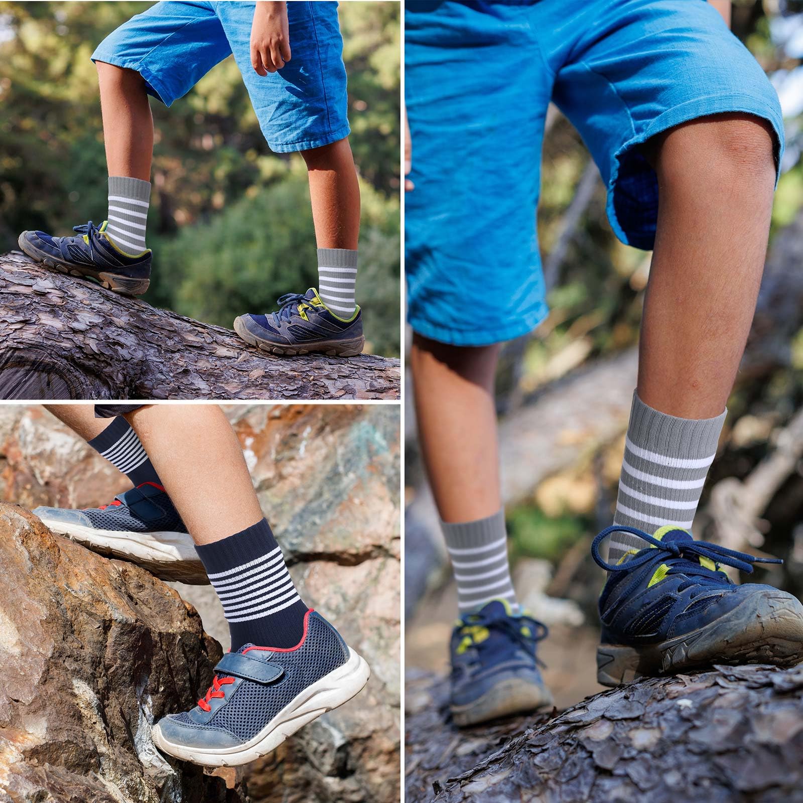 Geyoga 2 Paar wasserdichte Socken für Kinder, Mädchen, Jungen, atmungsaktive Ski- und Wandersocken für Reisen, Camping, Waten