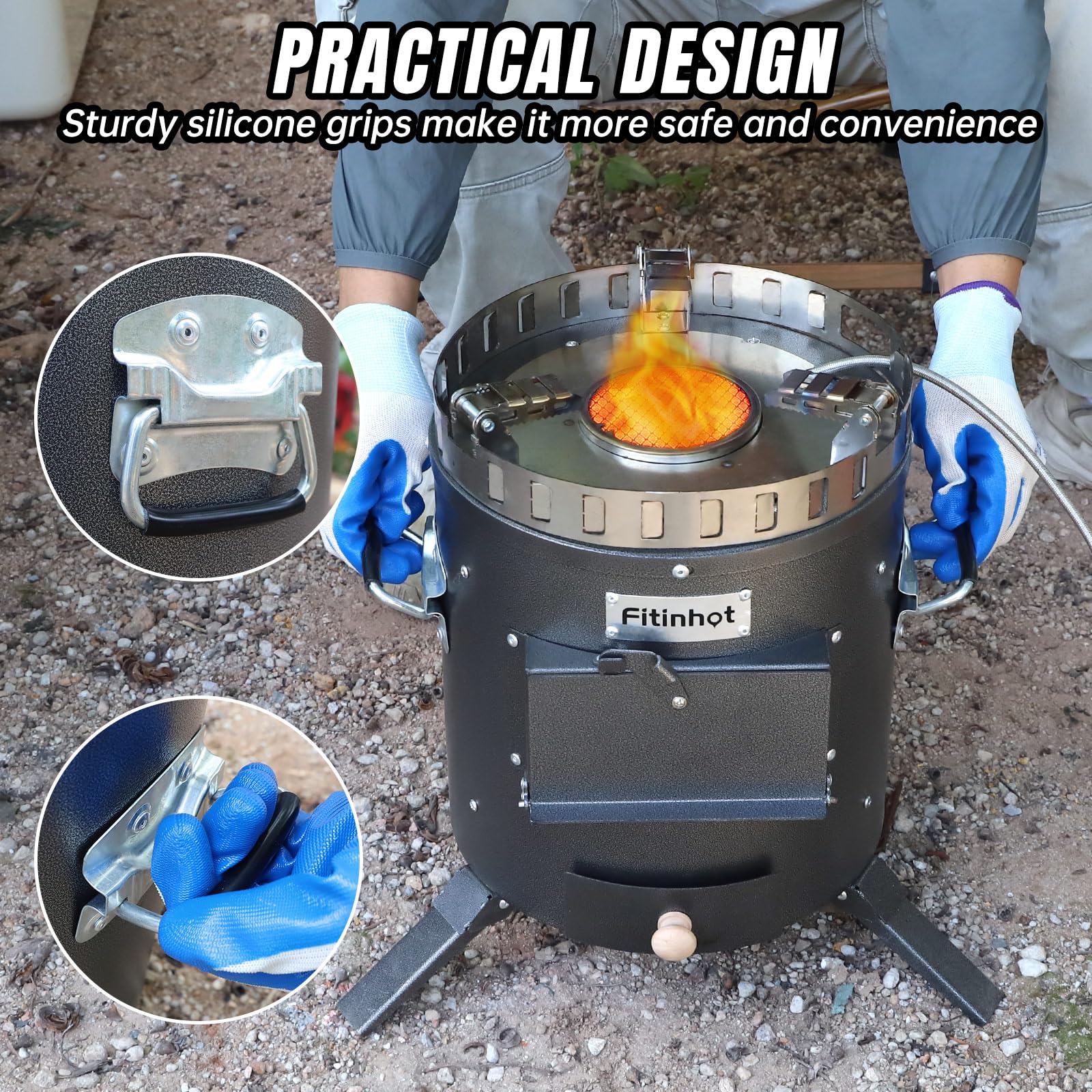 Portable Fitinhot Rocket Stove - Portable Wood Burning For Outdoor