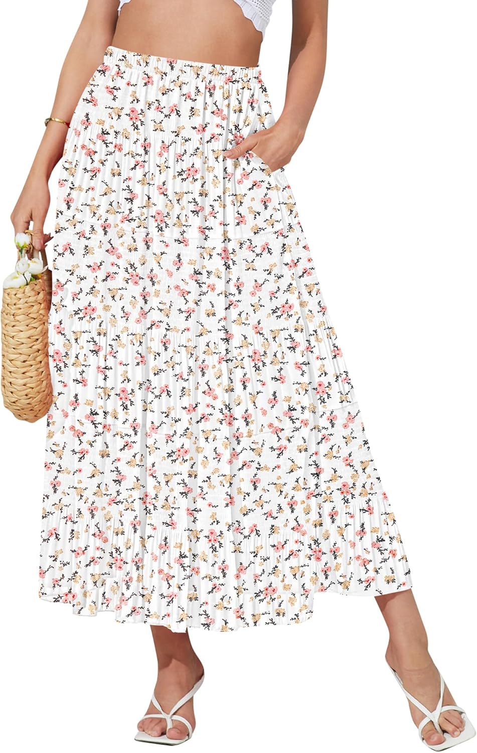 NASHALYLY Women's High Waisted Maxi Skirt,Elastic Kenya Ubuy