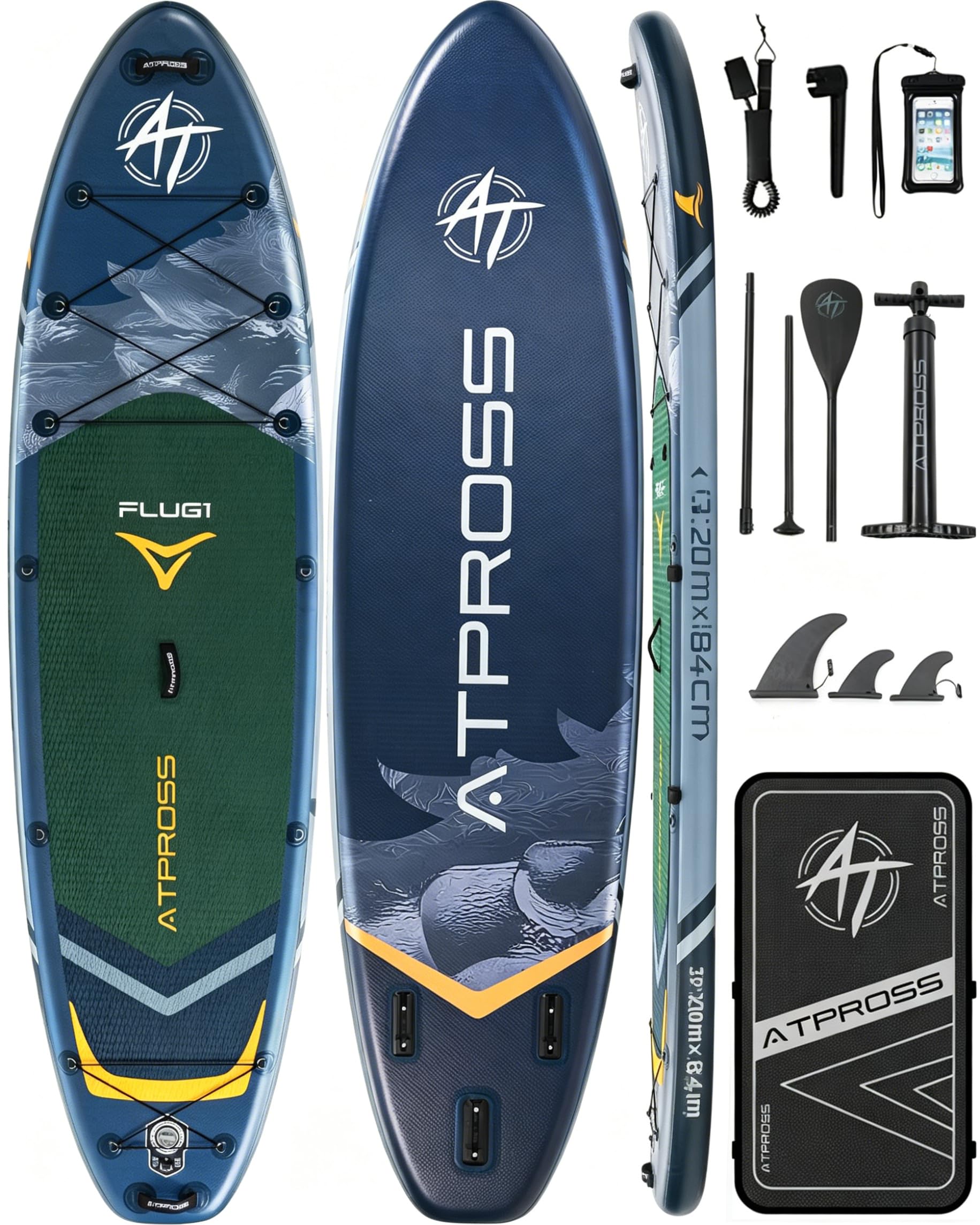 Stand Up Paddling Board mit Sitz & Zubehör Set, 320x84cm Extra Breit SUP Board für 2 Personen, 200kg Tragkraft, Rutschfestes Stand Up Paddle zum Surfen
