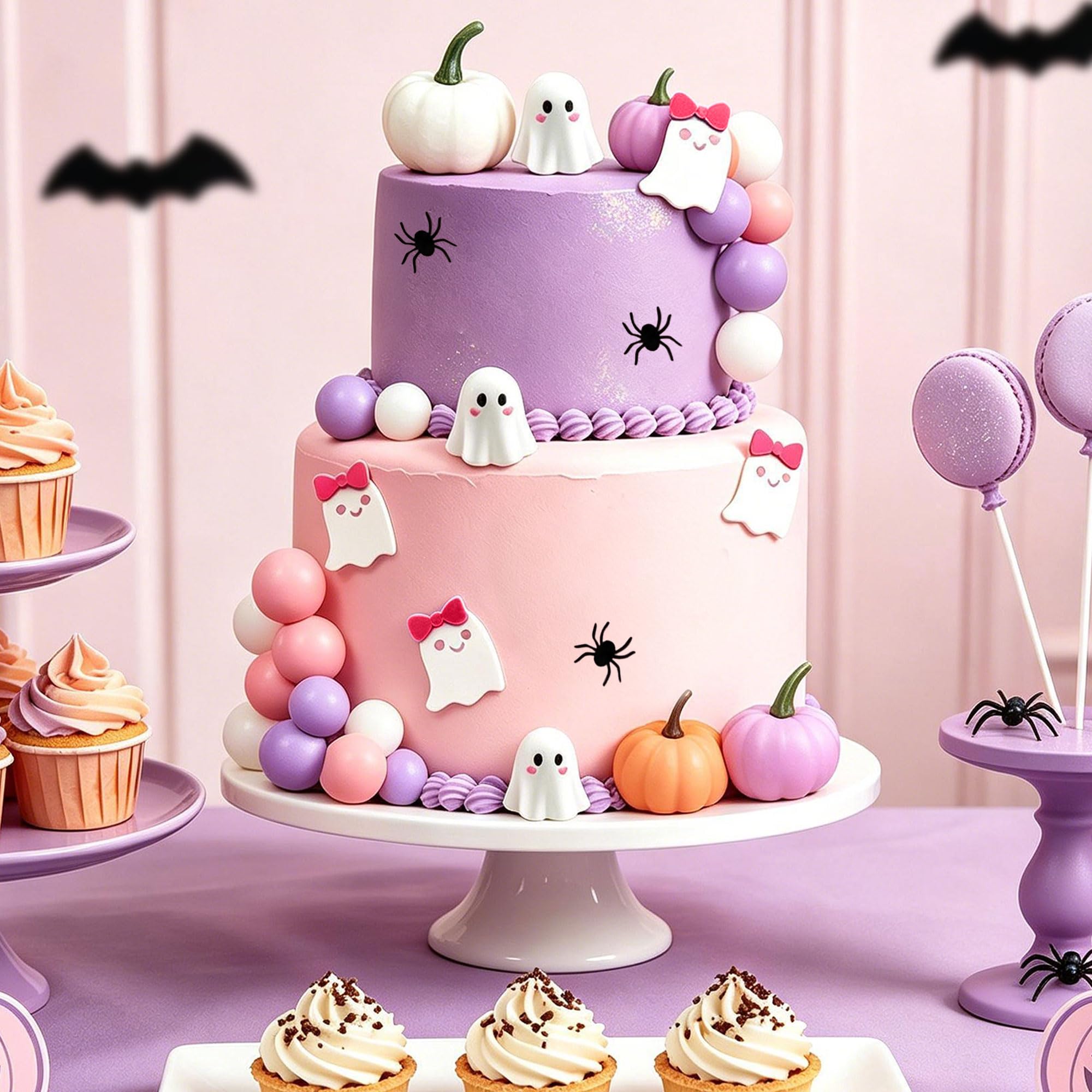 LaVenty Little Boo Cake Topper Pink Halloween Decor