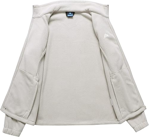 Miniatura 3 de Chaqueta de forro polar suave con cremallera completa ligera para mujer Abrigo de recreación al aire libre con bolsillos con cremallera