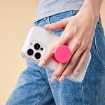 PopSockets Poignée de téléphone avec kiosque à enroulement, poignée adhésive - Rose au néon