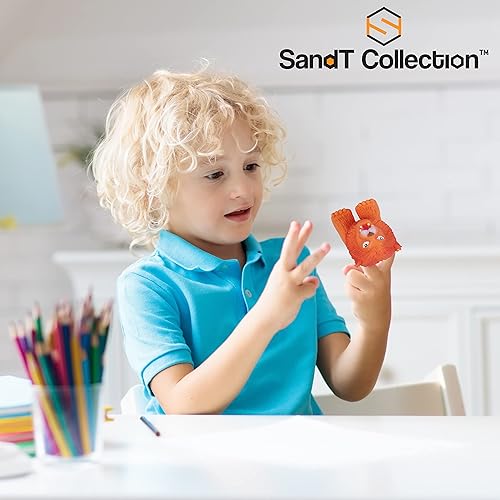 Miniatura 8 de Juego de 4 marionetas de dedo para caminar con temática de animales de selva de plástico educativo y divertido