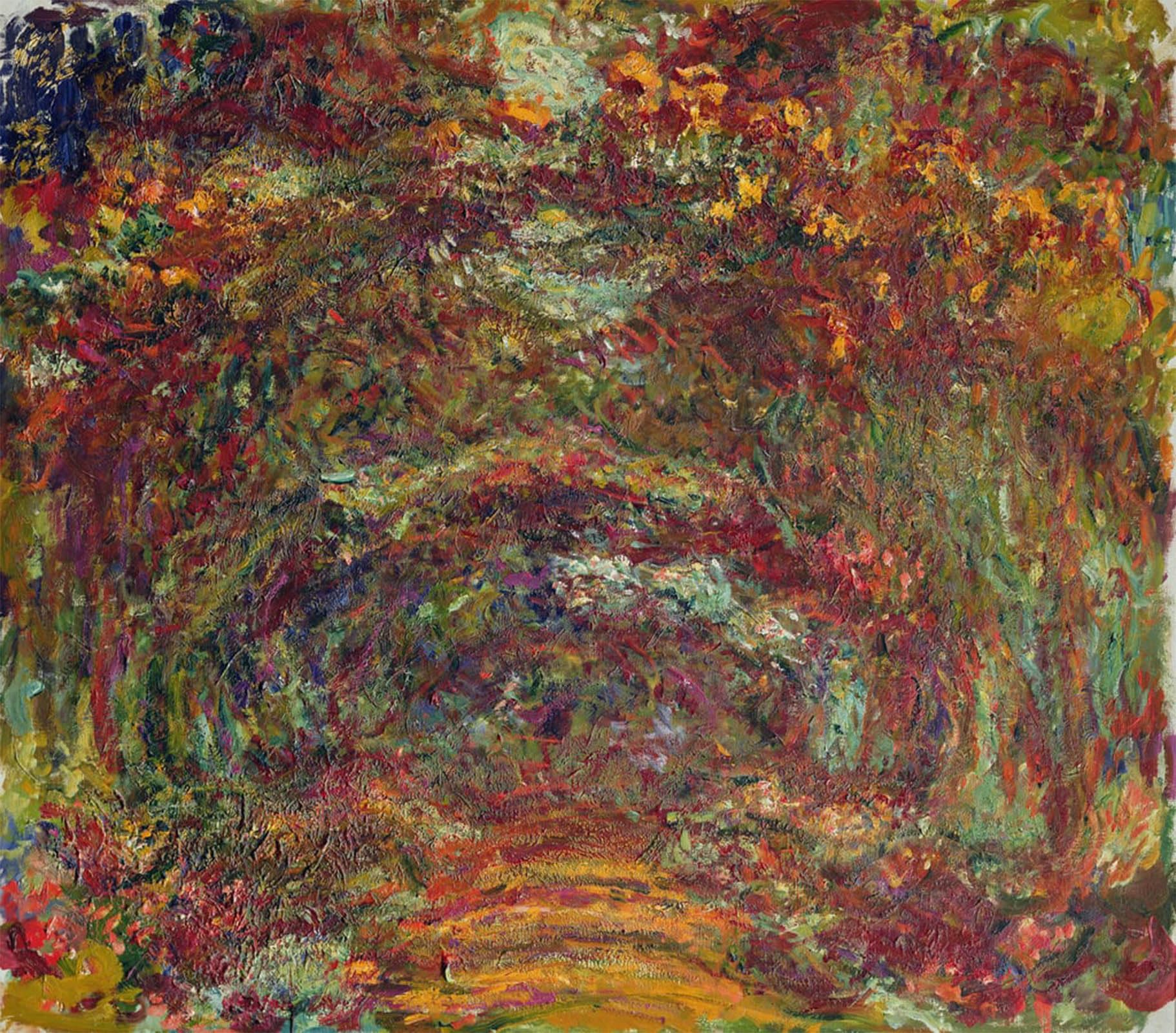 ARTXLXXBN Famous Print Painting Colorful Art Print the Rose Path Giverny by Claude Monet Canvas Art Decorations for Home Decor 60x90cm