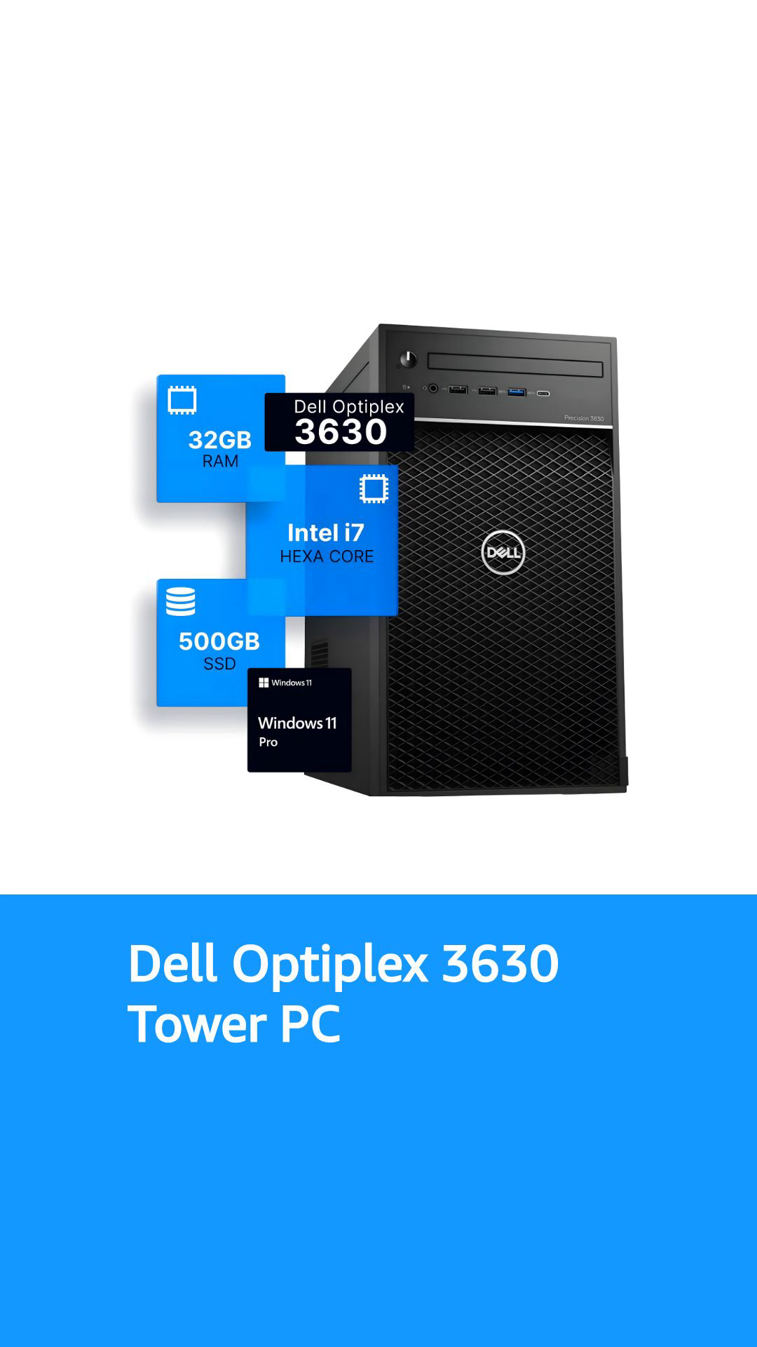 Dell Precision 3630 Tower Desktop Computer | Intel i7-8700 (3.4