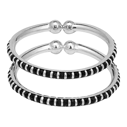 Kukshya Exclusive 925 Sterling Silver Nazariya Kada for Baby Boys and Baby Girls