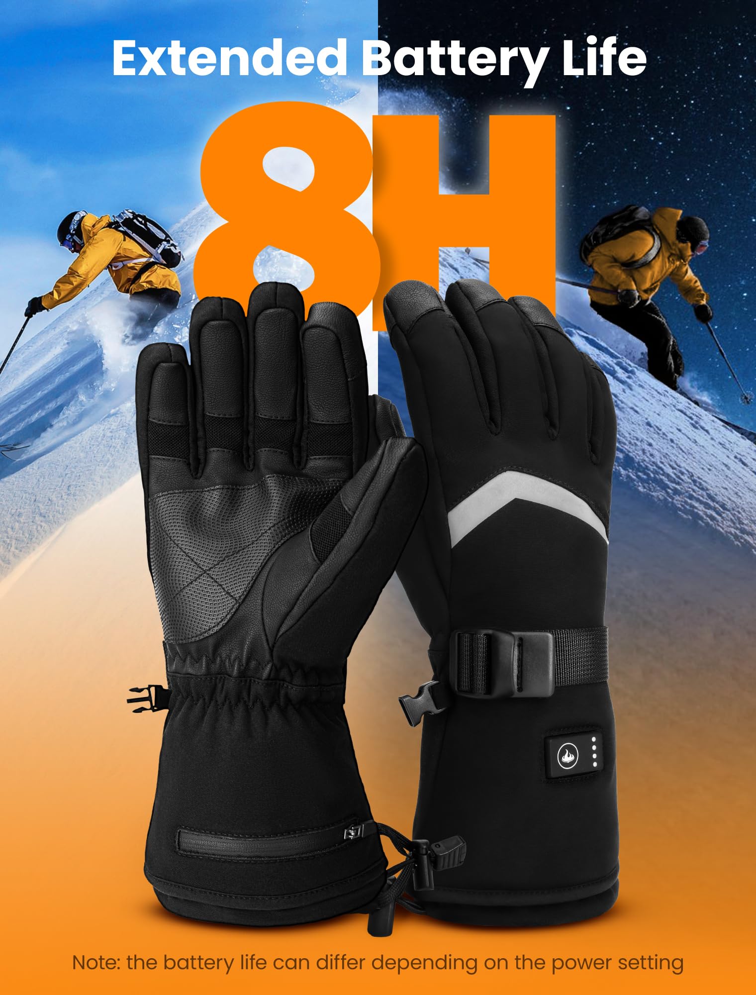 Guantes calefactables para hombre y mujer, guantes calefactables recargables con pantalla táctil, guantes de invierno para esquí, senderismo, camping, caza, pesca, ciclismo