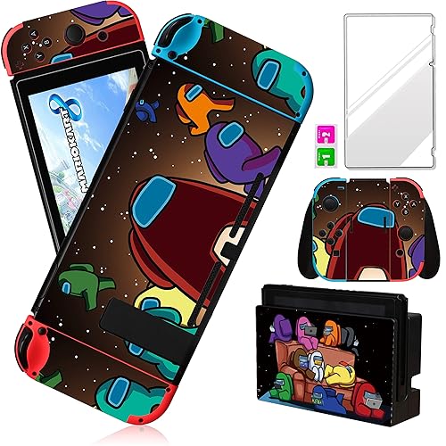 oqpa Calcomanía de diseño de personajes de dibujos animados Kawaii para Nintendo Switch, divertida, divertida, a la moda, genial, para niños, niñas,