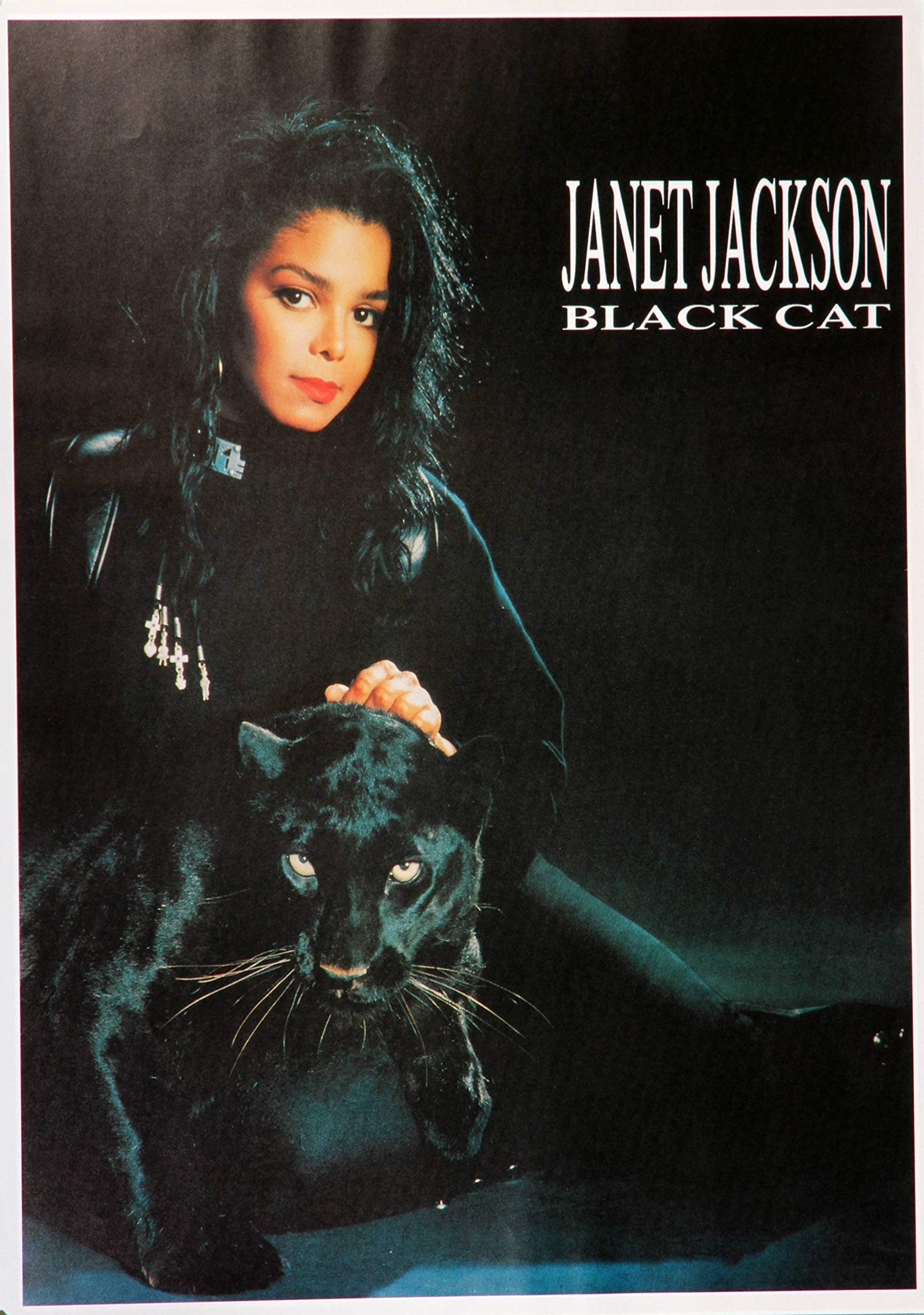 Premium Poster/Plakat | DIN A1 | Wanddeko | Live Konzert Veranstaltung » Janet Jackson - Black Cat, 1989 «