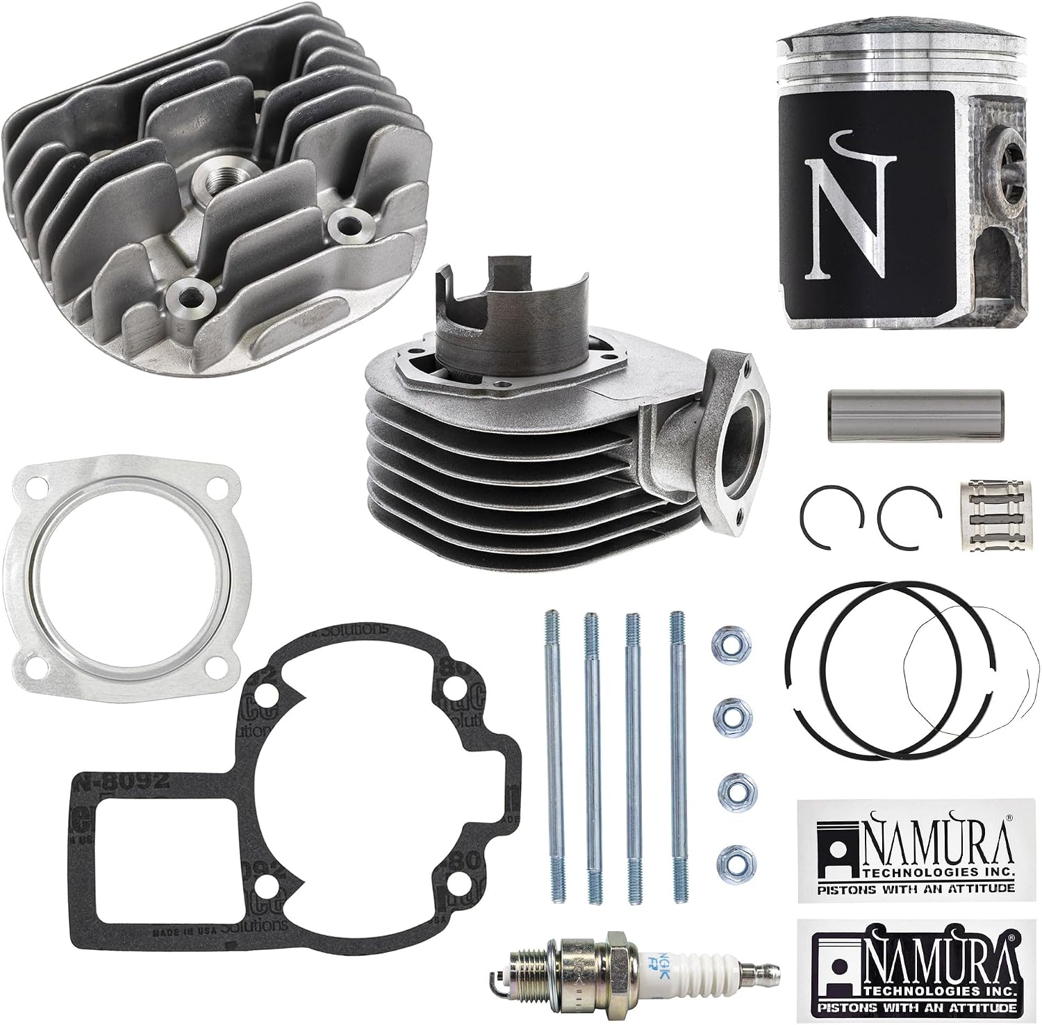 NICHE Cylinder Namura Piston Cylinder Head Gasket Stud Kit for Suzuki LT80 QuadSport 80 Kawasaki KFX80 11210-40B01 11005-S006