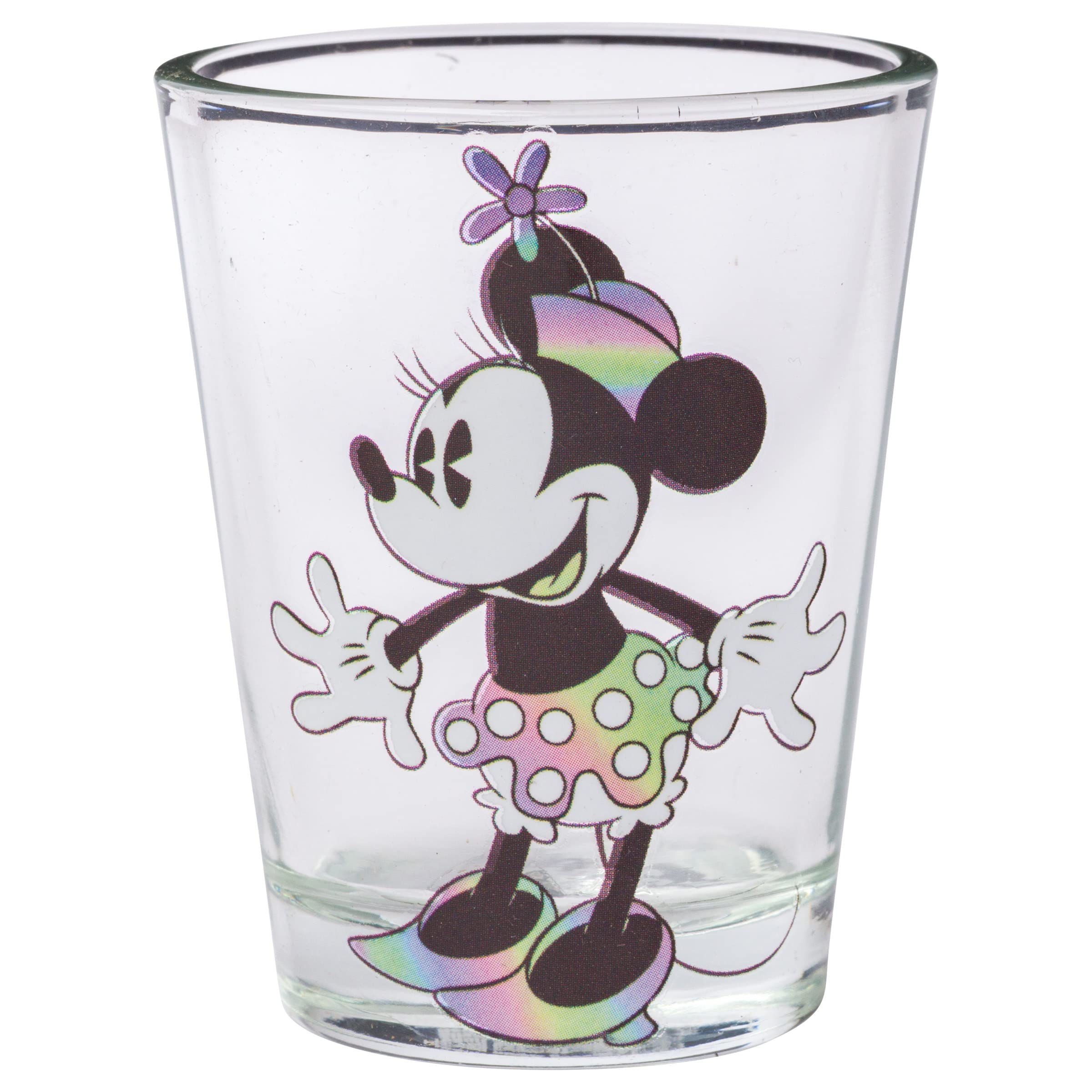 Silver Buffalo Mickey Minnie Rainbow Warp Mini-Glas-Set, 42,5 ml, 4 Stück