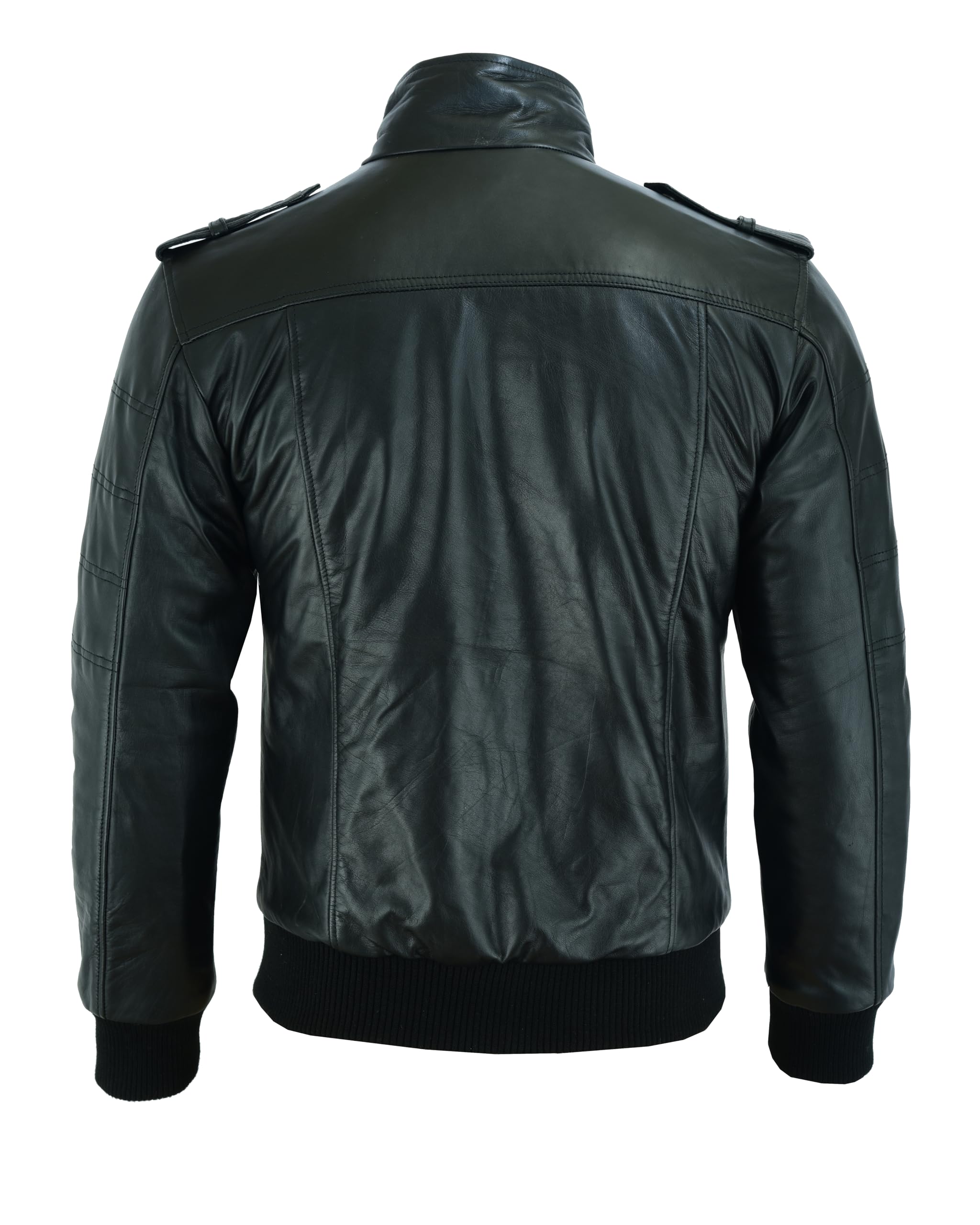 Vance Herren Echt Lederjacke aus 100% Rindsleder Abnehmbarer Hoodie