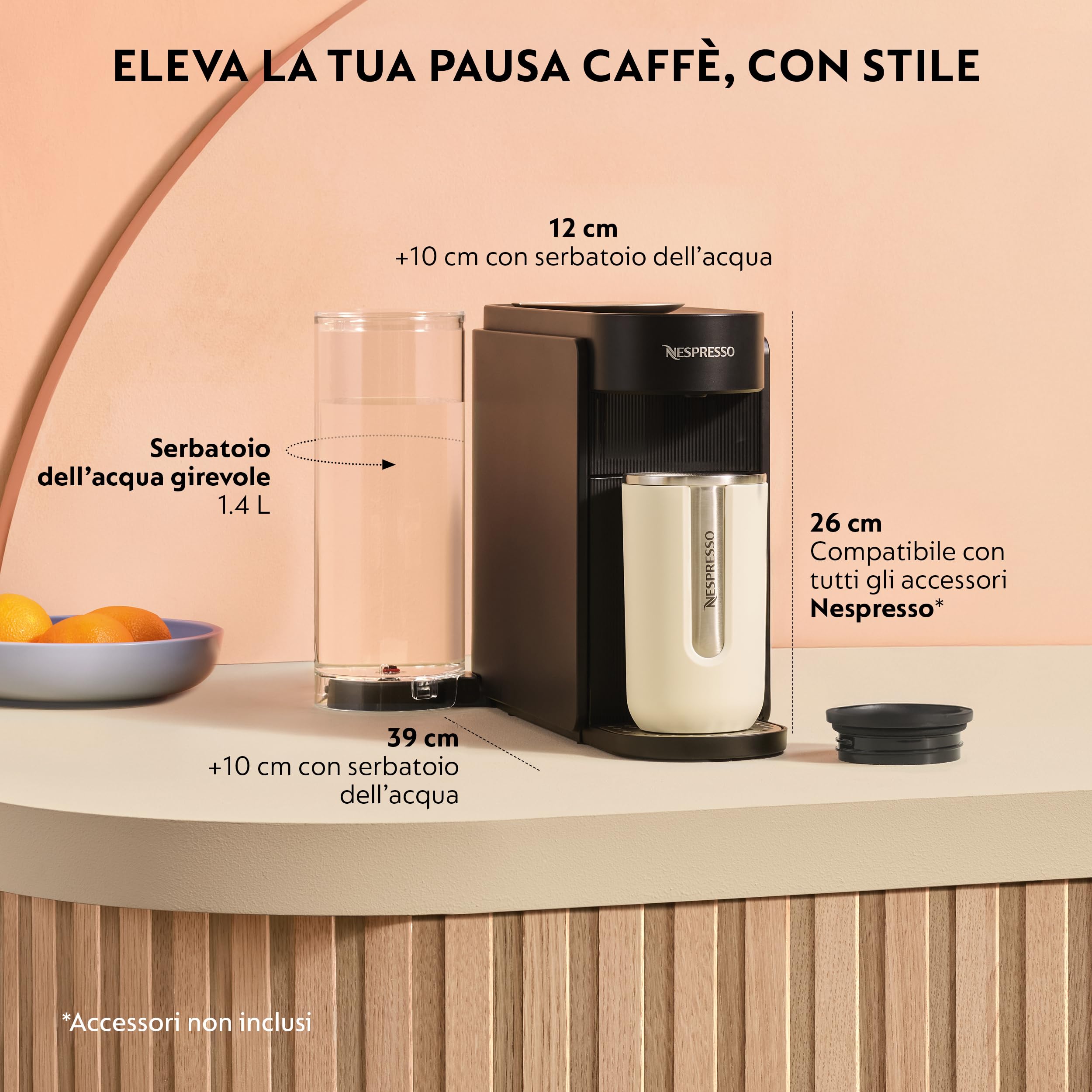 Nespresso Vertuo UP Krups XN9408K, Nuova Macchina caffè, Black, Sistema Capsule Nespresso Vertuo