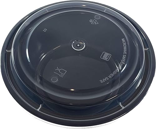 Miniatura 3 de 50 juegos de recipientes redondos de alimentos de 32 onzas para preparar comidas, apto para microondas, plástico reutilizable, sin BPA