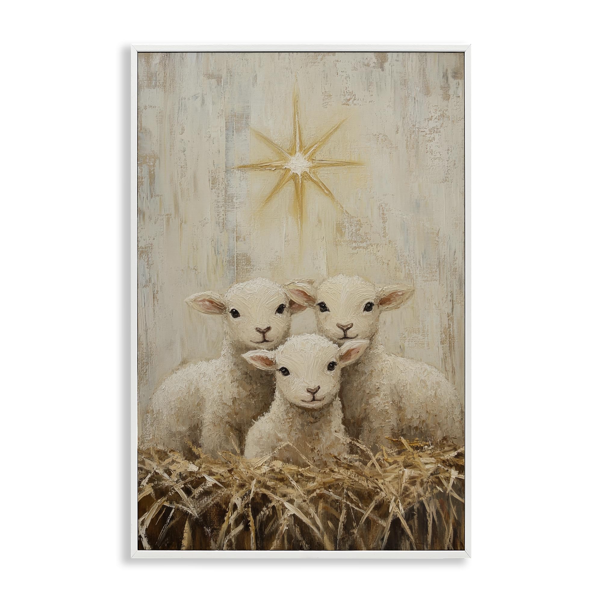 Trio d'agneau de Noël Stupell Industries pour la magie des fêtes